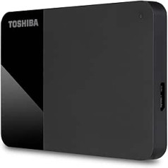 Toshiba 2TB Canvio Ready portatīvais ārējais cietais disks, 2,5 collas ar SuperSpeed USB 3.2 Gen 1, saderīgs ar Microsoft Windows 7, 8 un 10, melns, HDTB410EK3AA