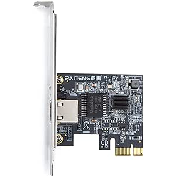 H!Fiber 2.5Gb PCIe tīkla adapteris RTL8125B 2500/1000Mbps PCI Express Gigabit Ethernet karte RJ45 LAN kontrollera atbalsts PXE operētājsistēmai Windows/Linux/MAC ar zemu profilu