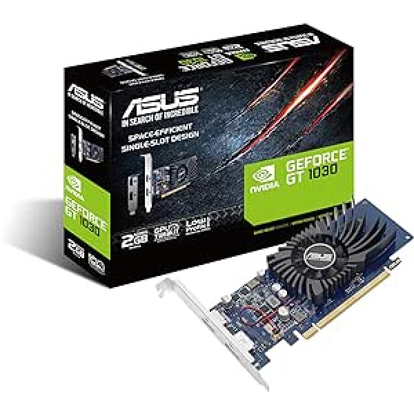 ASUS Nvidia GT1030 2GB BRK zema profila spēļu grafiskā karte (GDDR5 Speicher, PCIe 3.0, ,DVI, HDMI, Passiv, GT1030-2G-BRK)