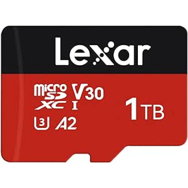 Lexar Micro SD Card 1TB, Micro SD Card 1TB up to 160/120MB/s (R/W), microSDXC Memory Card with SD Adapter, A2, U3, C10, V30