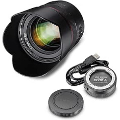 Samyang AF 75 mm F1.8 FE + objektīva stacija Sony E portreta objektīvam pilna formāta un APS-C I 32,9° attēla leņķis un ātrs autofokuss I fiksēts fokusa attālums priekš Sony A7C, A7 III, A6100 utt.