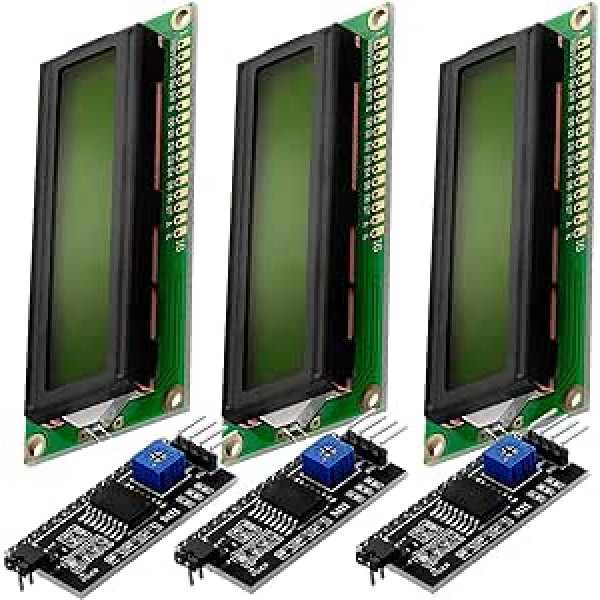 AZDelivery 5 x HD44780 16x2 LCD Module Display Bundle with I2C Interface 2 x 16 Characters Compatible with Arduino Includes E-Book (with Green Background and Black Sign)