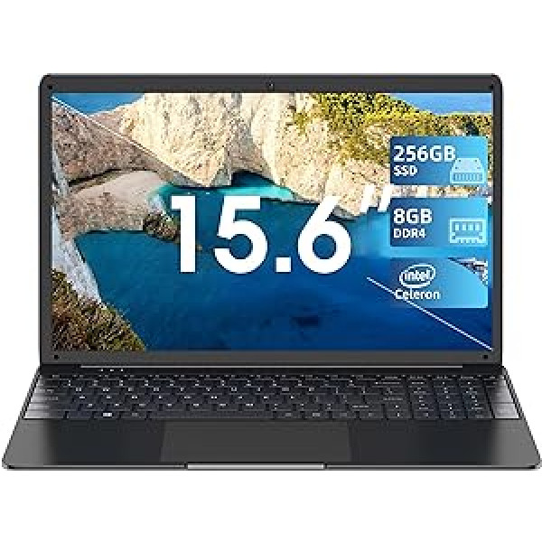 SGIN 15.6 Inch Laptop 8GB RAM 256GB SSD ROM Laptop (TF 512GB), Celeron N4000 (up to 2.8 GHz), HD IPS, 2x USB 3.0, Bluetooth 4.2, Dual Band WiFi