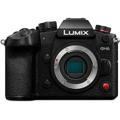 Panasonic LUMIX DC-GH6 hibrīda kamera (25 MP, Dual IS, OLED skatu meklētājs, aizsardzība pret aukstumu/putekļu/šļakatām) melna