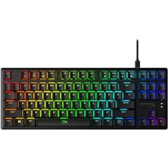 HyperX Alloy Origins kodols — mehāniskā TKL spēļu tastatūra (bez atslēgas) — kompakts formāts — HyperX zils — RGB LED fona apgaismojums (ASV izkārtojums)