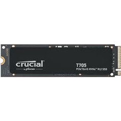 Crucial T705 CT1000T705SSD3 PCIe Gen5 NVMe M.2 vidinis kietojo kūno diskas, 1 TB SSD (2024), iki 13 600 MB/s, Microsoft DirectStorage, PCIe 3.0 ir 4.0 suderinamas atgal