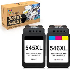 7Magic PG-545XL CL-546XL Canon printeru kasetņu nomaiņa 545 546 XL Multipack, kas ir saderīgs ar Canon Pixma TR4550 TS3450 TS3350 TS3150 TS3351 TS3451 TS3351 TS3451 MX905MG295MG 54501 trūkums