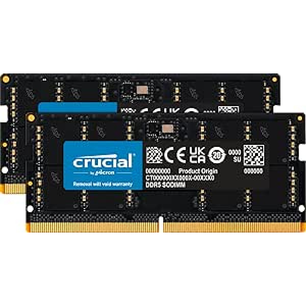 Crucial RAM 16GB Kit (2x8GB) DDR5 5200MHz (or 4800MHz) Laptop Memory Module CT2K8G52C42S5