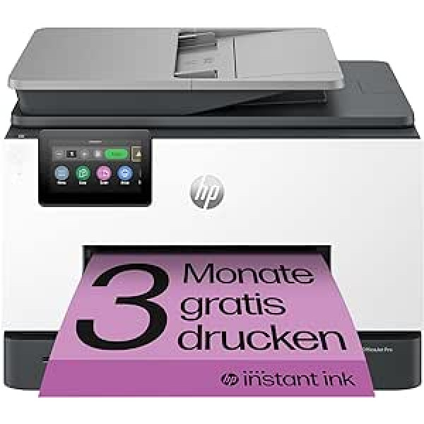 HP OfficeJet Pro 9132e daudzfunkciju printeris, 3 mēnešu bezmaksas drukāšana ar iekļautu HP Instant Ink, HP+, printeris, skeneris, kopētājs, fakss, Wi-Fi, LAN, abpusējais, gaisa nospiedums, pelēks/balts