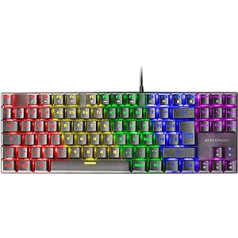 Mars Gaming MK80 melns, mehāniskā spēļu tastatūra TKL FRGB, antighosting, slēdzis mehāniski zils, itāļu valoda