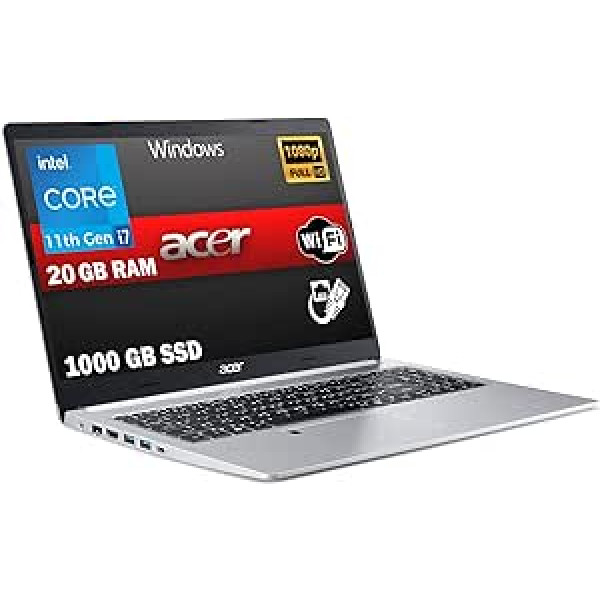 Acer i7 nešiojamojo kompiuterio procesorius Intel i7 11th Gen 4 Core RAM 20GB SSD Nvme 1000GB 15,6