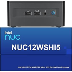 Intel NUC 12 NUC12WSHi5 Wall Street Canyon mini dators 12. paaudzes Intel Core i5-1240P, 12 kodoli (4P+8E), 16 pavedieni, 12 MB Intel viedkešatmiņa, 16 GB RAM, 512 GB PCIe SSD, Win 11 Pro