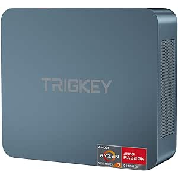 TRIGKEY S5 Mini PC Ryzen 7 5800H, AMD Mini dators ar 16 GB DDR4 500 GB M.2 NVME SSD, spēļu mini galddators, Dual HDMI + USB-C, Radeon RX Vega 8 grafikas, USB 3.2, WiFi 6, 4K 60 Hz