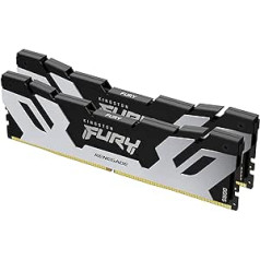 Kingston Fury Renegade DDR5 sudraba/melns XMP 48GB 7200MT/s CL38 DIMM galddatoru spēļu atmiņa (2 komplekts) - KF572C38RSK2-48