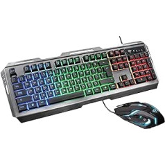 „Trust Gaming GXT 845 Tural“ žaidimų klaviatūra su pele ispaniškas QWERTY išdėstymas