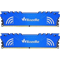 DDR4 32GB Kit (2x16GB) Desktop Memory 3200MHz CL22 UDIMM Wlizedle Desktop Computer RAM PC4-25600 288-Pin 1.2V 1Rx8 Desktop Memory for Home Computers, Blue