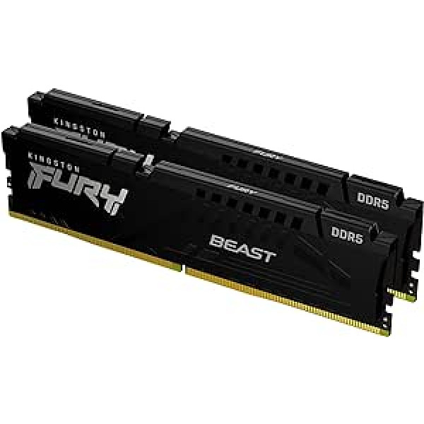 Kingston Fury Beast Black XMP DDR5 64GB (2x32GB) 6000MT/s DDR5 CL40 DIMM Desktop Gaming Memory Kit with 2- KF560C40BBK2-64