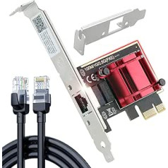 Ubit 2,5 GB PCIe tinklo plokštė su 1 m RJ45 Ethernet pataisos kabeliu – PCIe į 2,5 Gigabit Ethernet tinklo adapteris, palaiko Windows 11/10/8.1/8/7, Win Server 2022/2019/2016, Linux