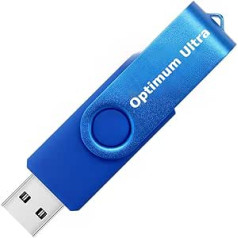 USB-Flash-Laufwerk, 32 GB, 1 iepakojums, USB 2.0, drehbarer Speicherstick, Datenspeicherung, Jump Drive, Zip-Laufwerk un LED-Anzeige (zils, 32 GB — 1 stūcks)