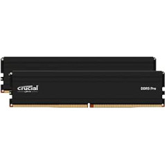 „Crucial Pro“ 64 GB RAM rinkinys (2 x 32 GB) DDR5 5 600 MHz (arba 5 200 MHz arba 4 800 MHz) stalinio kompiuterio atmintis CP2K32G56C46U5