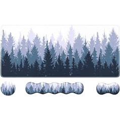 HAOCOO Keyboard Mouse Pad Set Large Gaming Mouse Pad + Keyboard Wrist Rest + Mouse Pad with Wrist Support + Coaster Easy Typing Pain Relief 35.4 x 16.1 Inch Desk Pad