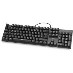 Hama mehāniskā tastatūra (klusa tastatūra, fona apgaismojums, tastatūra, vadu tastatūra, mehāniskā tastatūra, ergonomiskā tastatūra, datora tastatūra, USB tastatūra) Melns/antracīts