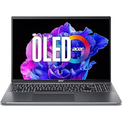 Acer Swift Go (SFG16-71-584X) Ultrabook/Laptop | 16 Inch 3.2K OLED 120Hz Display | Intel Core i5-1335U | 16 GB RAM | 512 GB SSD | Intel Iris Xe Graphics | Windows 11 | QWERTZ Keyboard | Grey