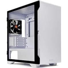 Thermaltake S100 Snow Edition Micro-ATX Mini-Tower rūdīta stikla datora korpuss ar 120 mm aizmugurējo ventilatoru, kas iepriekš uzstādīts CA-1Q9-00S6WN-00 — balts