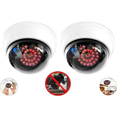 2 x Dummy Cameras with 25 LED IR Steeler with Fake Lens for Indoor and Outdoor Video Surveillance Goods Security