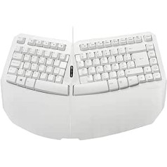 perixx PERIBOARD-413W Mini ergonomiska vadu USB TKL dizaina tastatūra balta — AZERTY, Beļģija