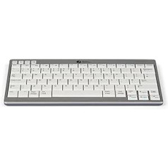 BakkerElkhuizen UltraBoard 950 Wireless Compact Keyboard UK Layout QWERTY Light Grey/White