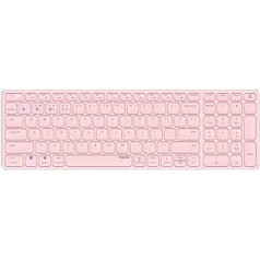 Rapoo E9700M Wireless Keyboard Wireless Keyboard Rechargeable Battery Flat Aluminium Design DE Layout QWERTZ PC & Mac - Pink