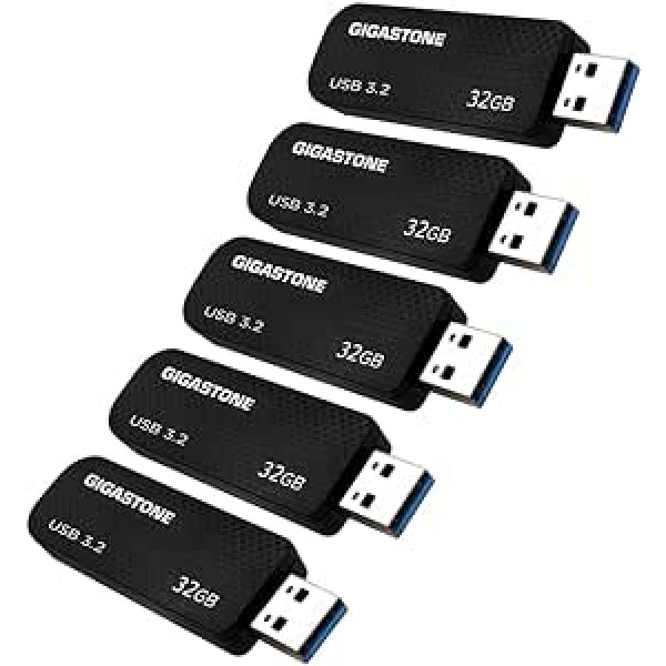 Gigastone Z30 32 GB 5 pack USB 3.0 zibatmiņas disks ar liela ātruma, uzticamas veiktspējas izvelkamo atslēgu, ideāli piemērots PC Mac datoram, USB zibatmiņas diski mini ūdensizturīgi un izturīgi bez vāciņa