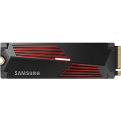 Samsung 990 PRO NVMe M.2 SSD su aušintuvu, 2 TB, PCIe 4.0, 7450 MB/s skaitymo greitis, 6900 MB/s rašymas, vidinis SSD, skirtas kompiuteriui / konsoliniam žaidimui ir vaizdo redagavimui, MZ-V9P2T0CW