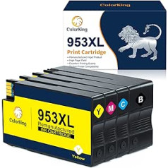 ColorKing 953XL Multipack pārstrādātās printeru kasetnes, kas paredzētas HP 953XL HP 953 XL Saderīgas ar HP Officejet Pro 7740 7720 8710 8715 8720 7730 8210 8218 8730 8210 8218 8725 402 8 83