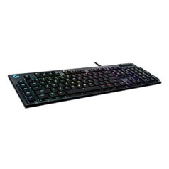 Logitech G815 spēļu tastatūra, mehāniska, taustāms GL-pogas slēdzis ar zema profila US QWERTY izkārtojumu, oglekļa