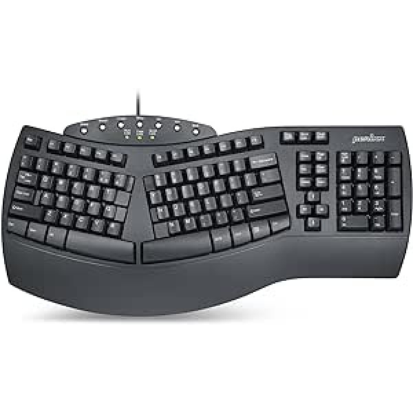 Perixx PERIBOARD 512 ergonomiskā tastatūra USB QWERTY US angļu izkārtojums melns