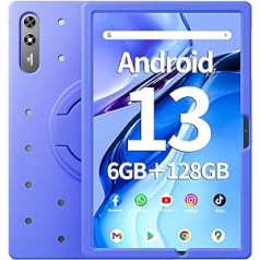 SGIN planšetdators 10.51 Zoll Android 13 planšetdators 6 GB RAM, 128 GB krātuve, 1200 * 1920 FHD IPS displejs, astoņkodolu procesors, dubultā kamera (5 MP+13 MP), WiFi, Bluetooth, GPS, C tips, GPS, 6200 mAh akumulators (Blue)