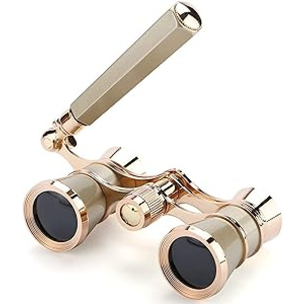 Aroncent Opera Glasses Binoculars 3 x 25 Theatre Glasses Mini Binoculars Compact with Handle for Adults Children Women in Opera Music Concert