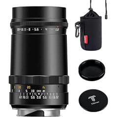 TTartisan 100 mm F2.8 pilna kadra burbuļbokē objektīvs, kas saderīgs ar Leica M-Mount bezspoguļa kamerām