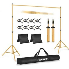 Emart Backdrop Stand - Gold - 10x7ft Adjustable Backdrop Stand for Patio Photography Photo Backdrop Stand