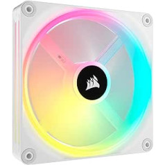 Corsair iCUE LINK QX140 RGB magnētiskais kupols RGB ventilators 140 mm balts