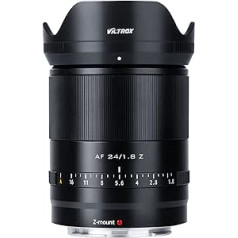 VILTROX AF 24 mm F1.8 Z-Mount platleņķa objektīvs Nikon kamerām Z fc Z7 II Z6 II Z5 Z6 Z7 Z50 (pilns formāts, fiksēts fokusa attālums, STM, automātiskais fokuss) Melns