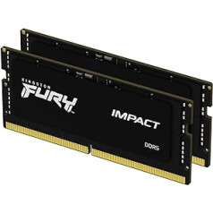 Kingston Fury Impact XMP 32GB 6400MT/s DDR5 CL38 SODIMM spēļu atmiņa klēpjdatora komplektam ar 2 — KF564S38IBK2-32