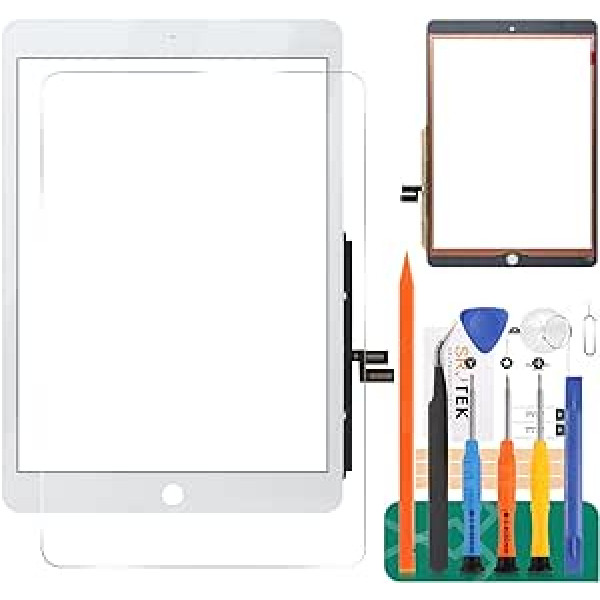 Jauns iPad 10,2 collu 2019. gada 7. paaudze 2019 skārienekrāna digitalizators iPad 7 8 A2197 A2198 A2428 skārienjutīgā displeja paneļa remonta komplekts (bez LCD, bez sākuma pogas) (balts)