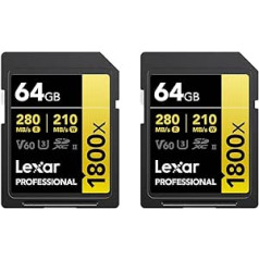 Lexar Gold Series Professional 1800x64GB UHS-II U3 SDXC Memory Card (Pack of 2)