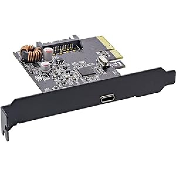 InLine® interfeisa karte, PCIe x4, USB 3.2 Gen.2x2, 1x USB Type-C, ietver zema profila slota kronšteinu