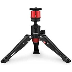 IFOOTAGE Cobra Small Tripod with 3 Bases, Aluminum Tabletop, Mini Tripod with 3/8