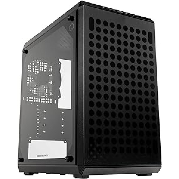 Cooler Master MasterBox Q300L V2 — mATX mini torņa korpuss, 1 x 120 mm iepriekš uzstādīts aizmugurējais ventilators, rūdīta stikla panelis, tīrs maršruts, vairākas dzesēšanas iespējas un USB 3.2 Gen 2x2 C tips 20 GB/s