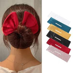 Avtytsda Pack of 6 French Deft Hair Bun Maker Matu Bun Tool Magic Clip Matu Bun Maker Frizūras Twister elastīgas atkārtoti lietojamas elastīgās lentes meitenēm Sieviešu frizūras rīks